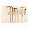 24-Piece White Makeup Brush Set – Portable Beauty Kit