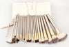 24-Piece White Makeup Brush Set – Portable Beauty Kit